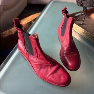 Fly London Red Leather Chelsea Boots